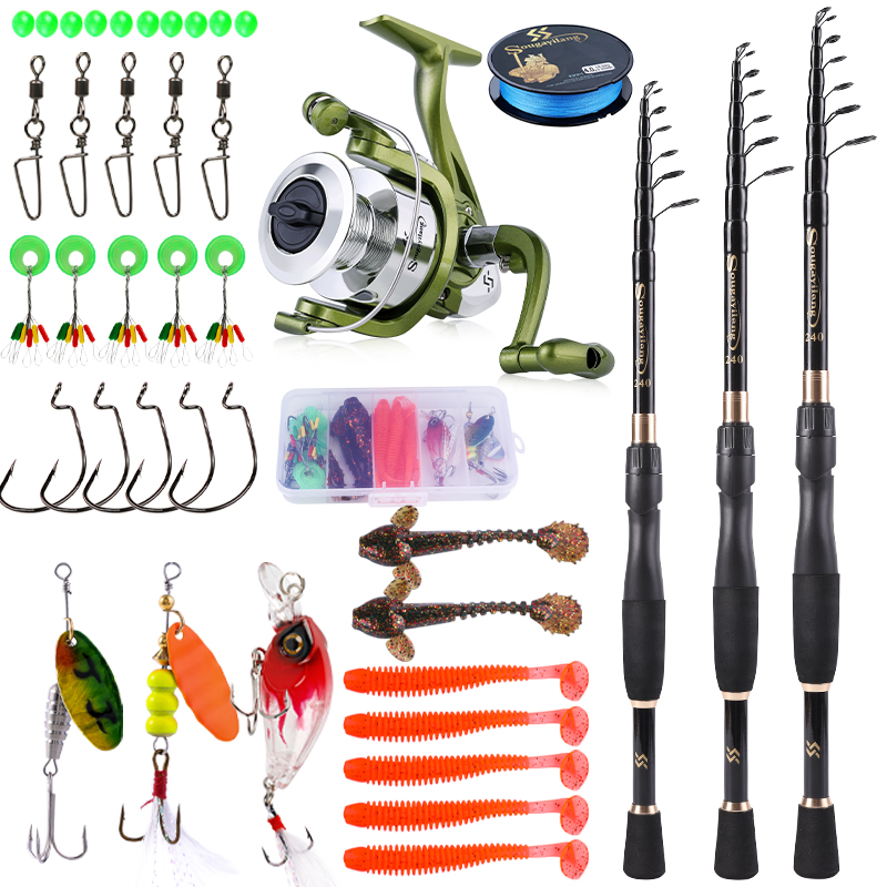 Fishing Rod Combo - Sougayilang-Combo de pesca telescópico, caña de