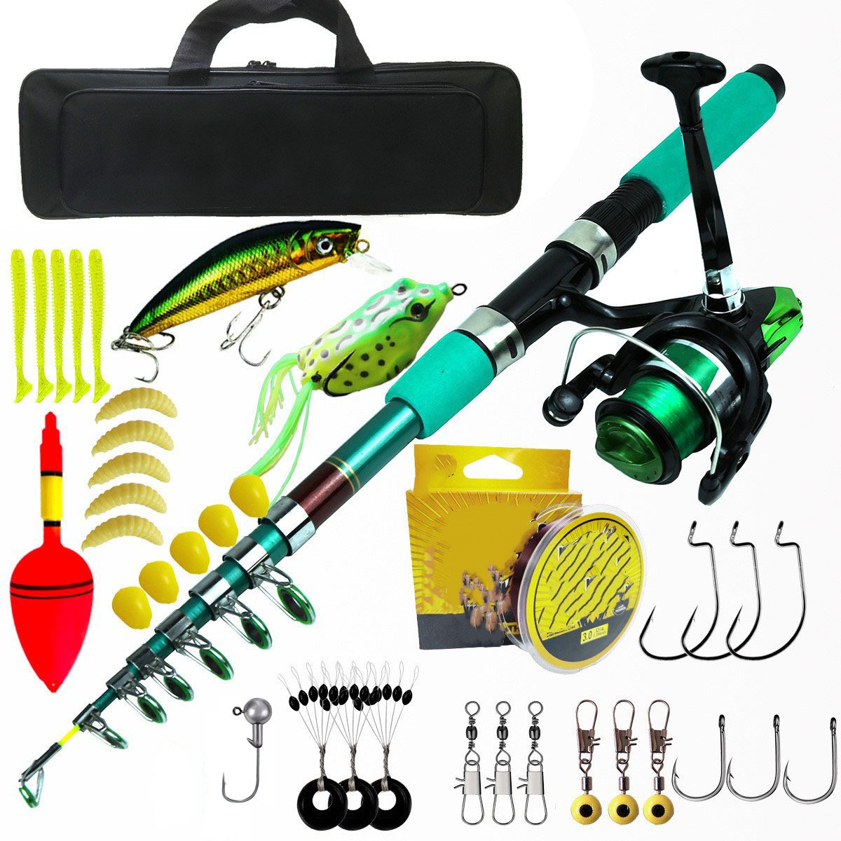 Fishing Rod Combo - Caña de Pescar Telescópica Portátil Ultraligera