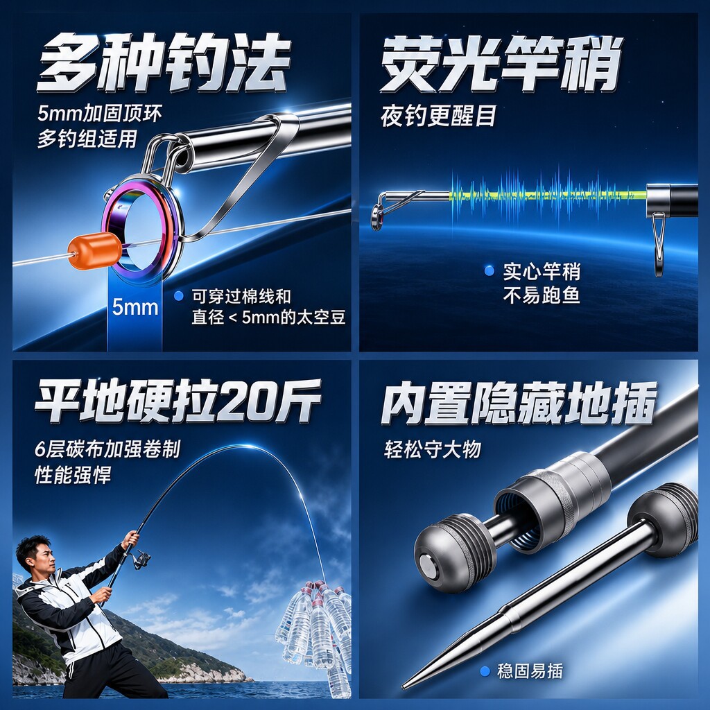Caña de Pescar Yuzhiyuan AK Se - Fishing Rod Surf reseña y precio