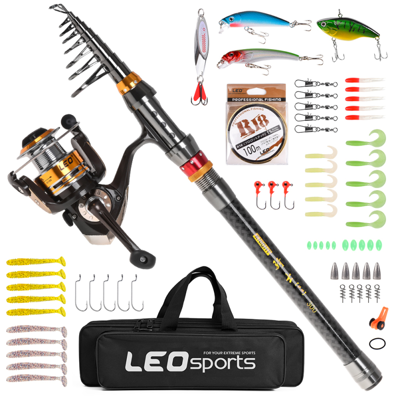 Caña de pescar telescópica de  - Fishing Rod Combo reseña y precio